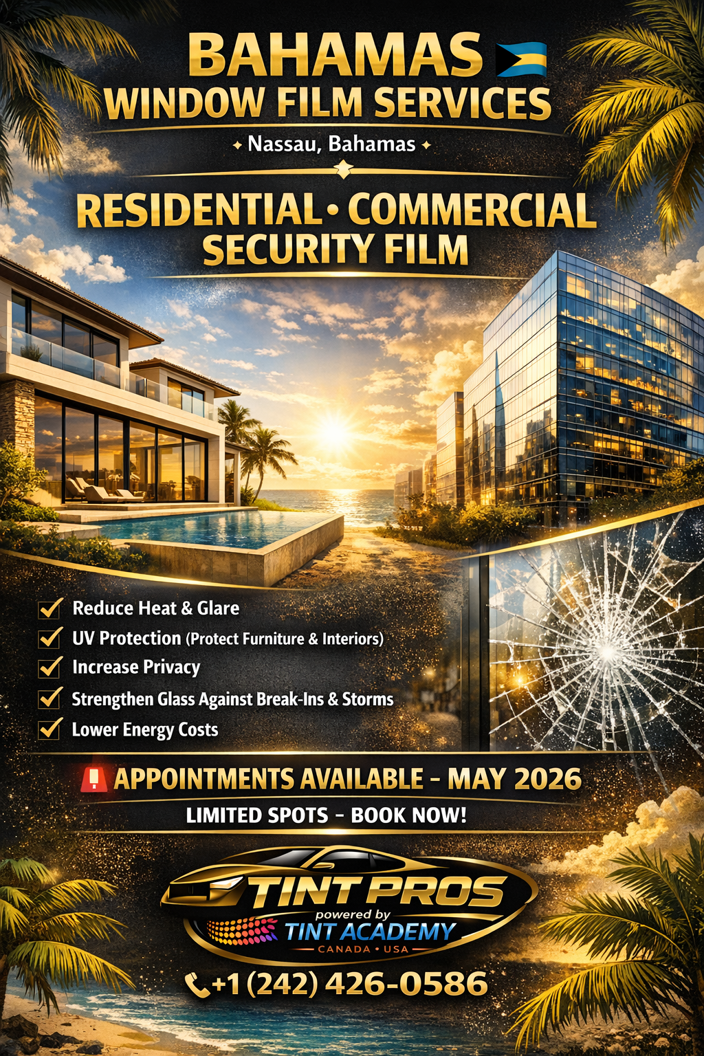 Commercial Window Tint & Security Film Installation in Nassau, Bahamas (2026 Guide)