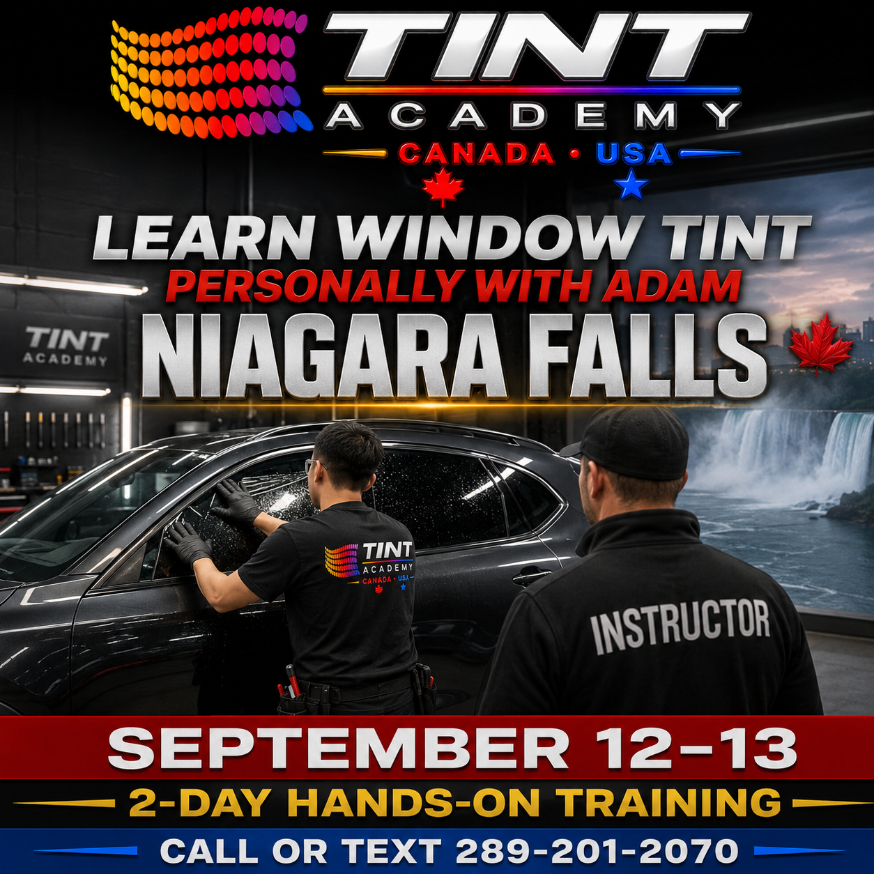 Learn Window Tint Personally With Adam in Niagara Falls on September 12–13