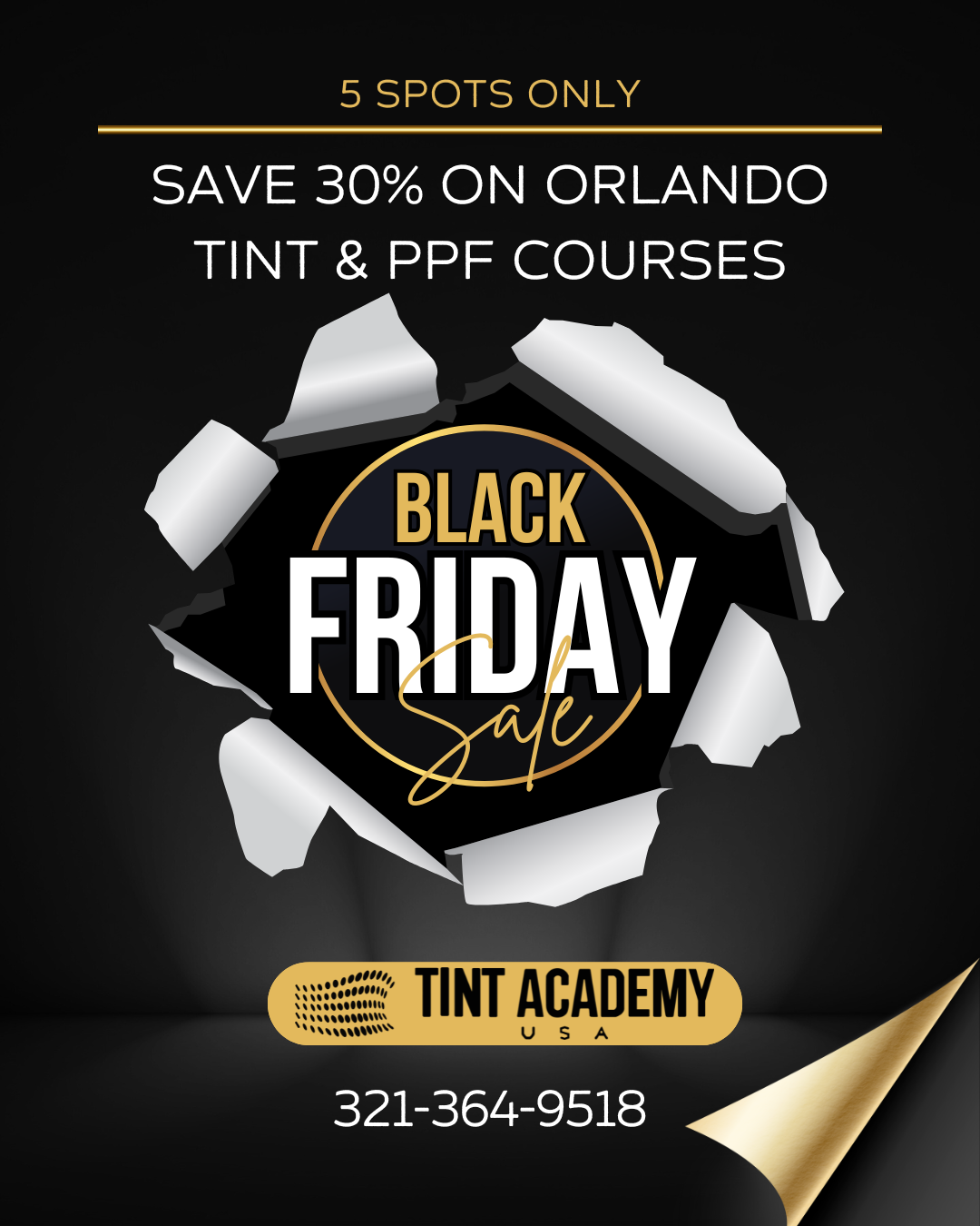 BLACK FRIDAY MEGA SALE — ORLANDO WINDOW TINT &amp; PPF COURSES 🔥