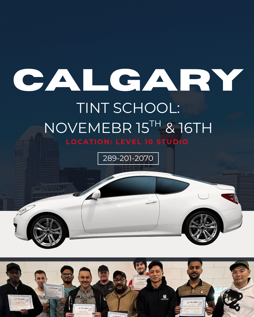Learn Window Tinting in Calgary – November 15th & 16th at Level 10 Studio