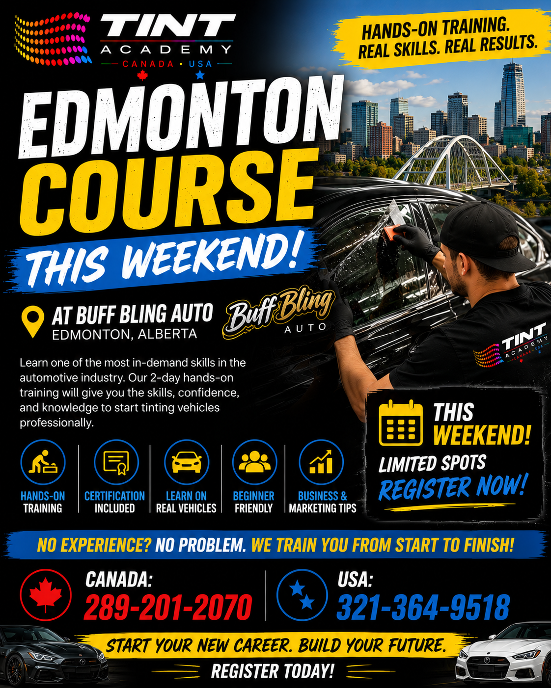 Learn Window Tint in Edmonton, Alberta this Weekend at Buff N Bling Auto