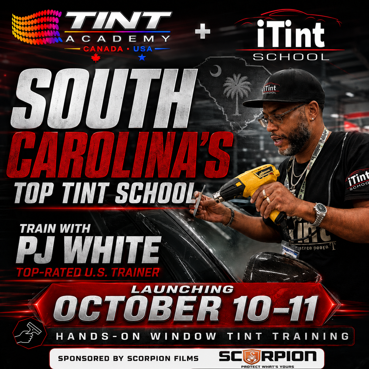Tint Academy Joins iTint School and Scorpion Films to Bring Elite Window Tint Training to South Carolina