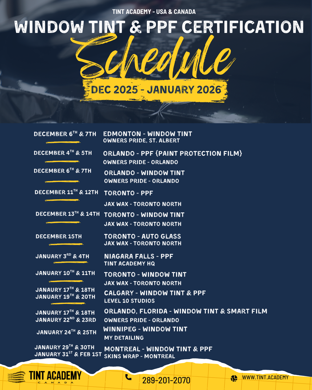 New Year, New Skills: Tint & PPF Certification Spots Now Open!