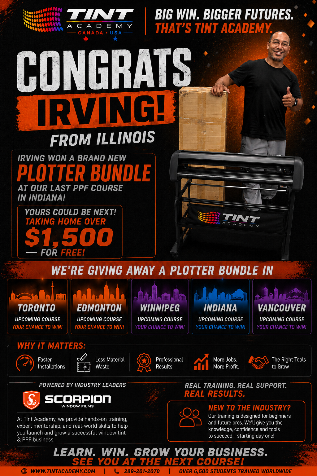 Irving Walked Away With A Free Plotter Set-Up! Next Course You Can Too!