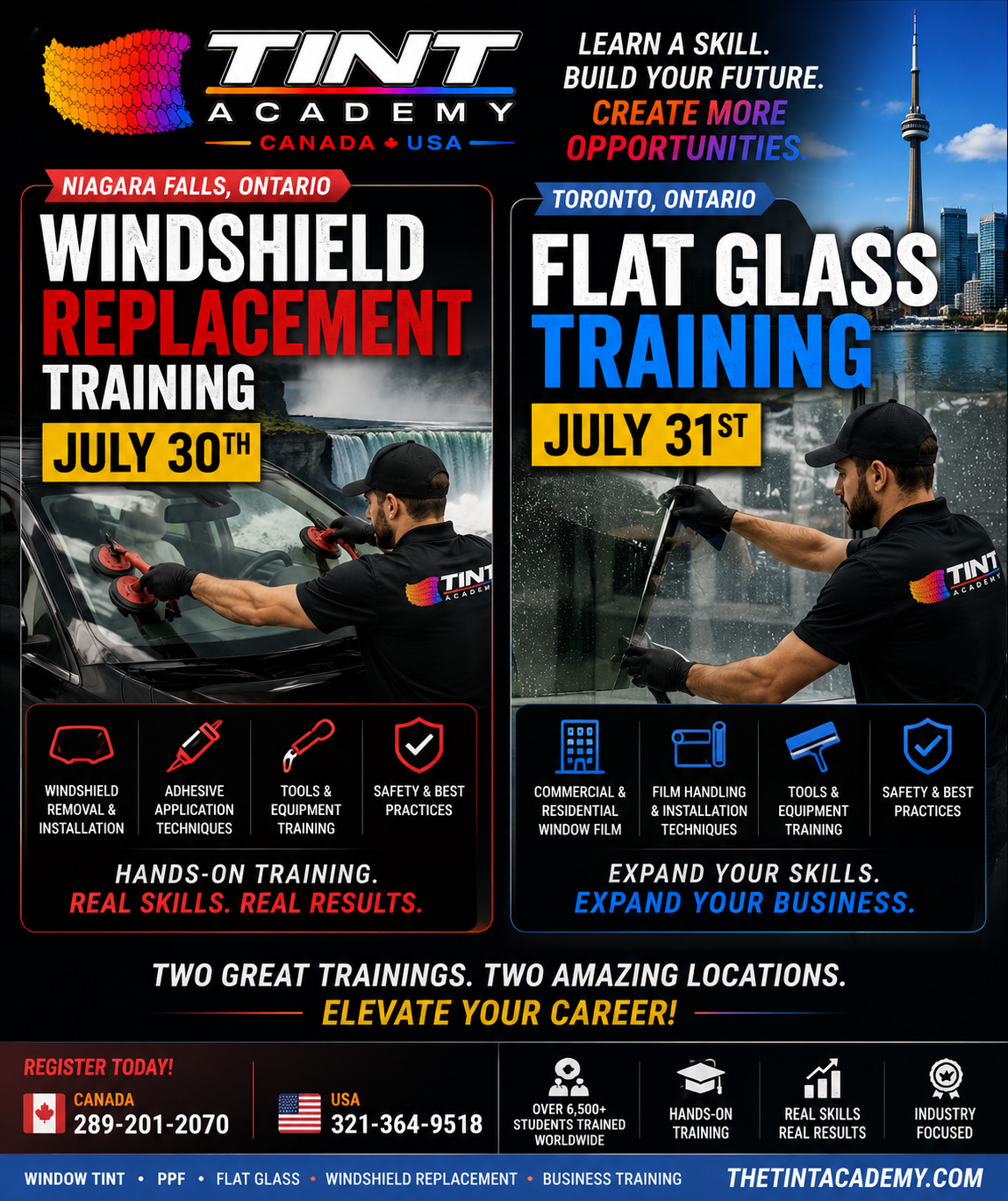 Hands-On Flat Glass Training in Toronto and Windshield Replacement Training in Niagara Falls, Ontario