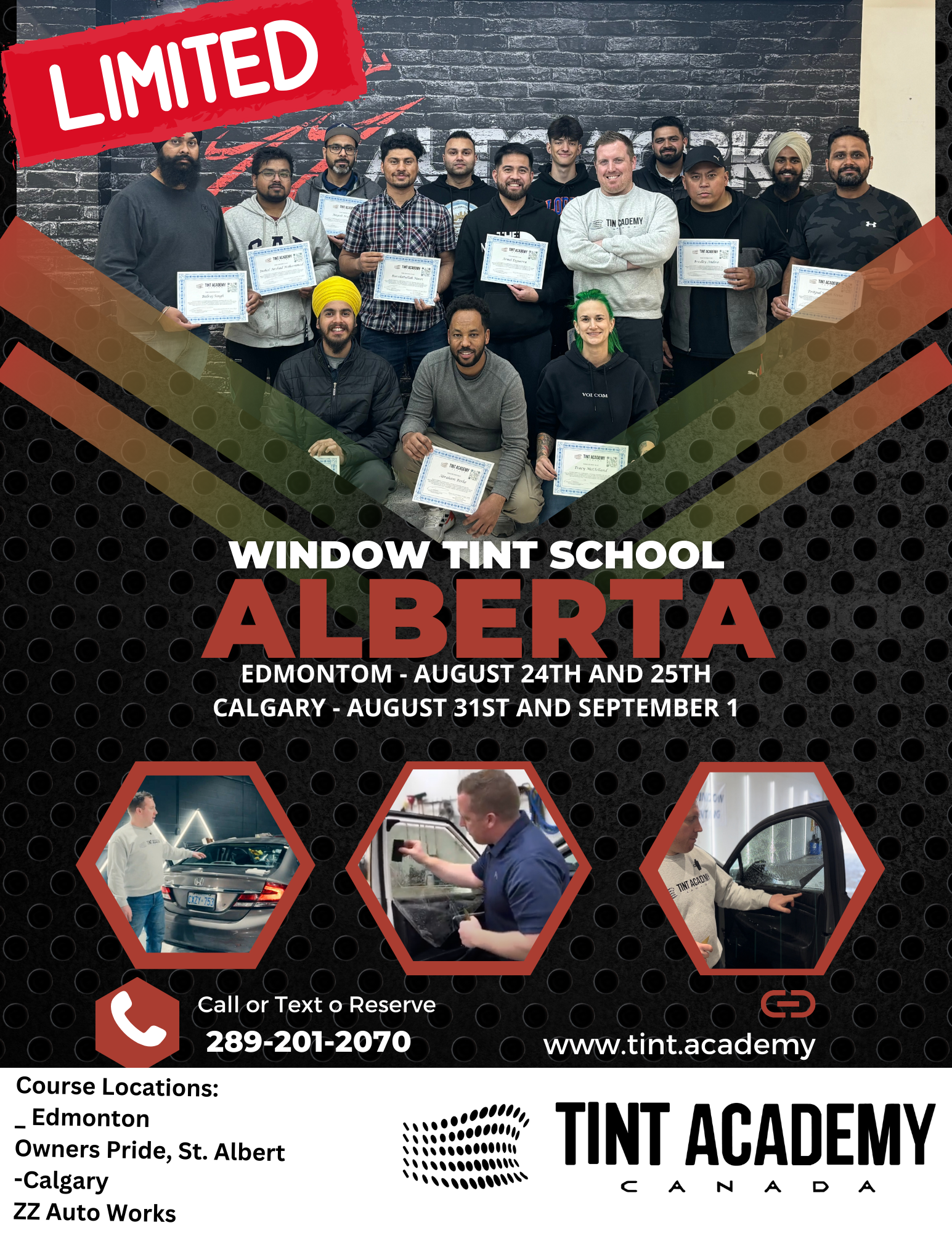 Window Tint School Edmonton - Learn at Owners Pride with the Tint Academy Canada