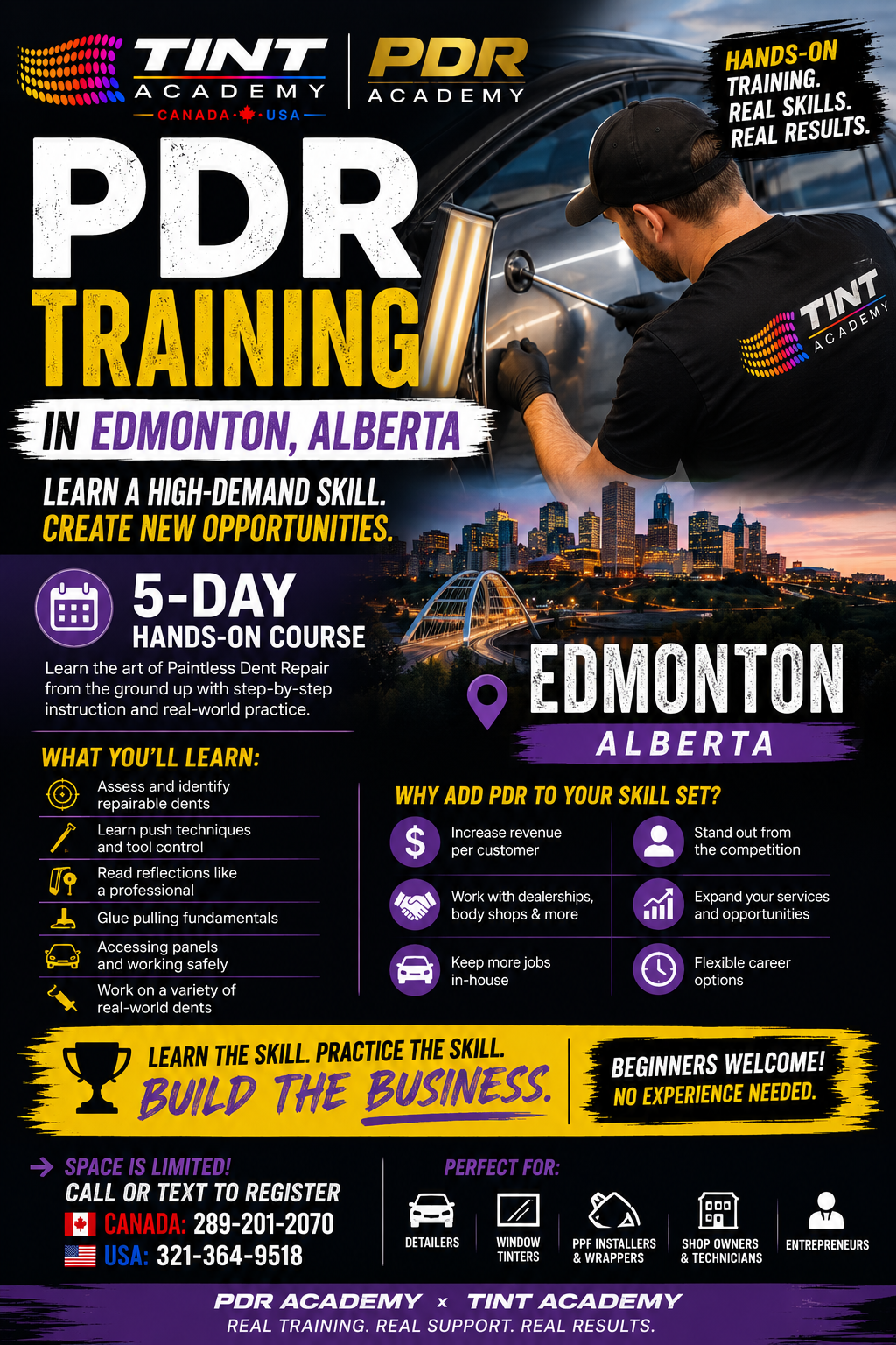 Learn PDR {Paintless Dent Repair} in Edmonton, Alberta this fall!
