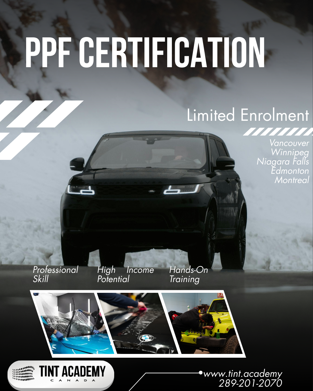 Learn Paint Protection Film (PPF) with The Tint Academy Across Canada