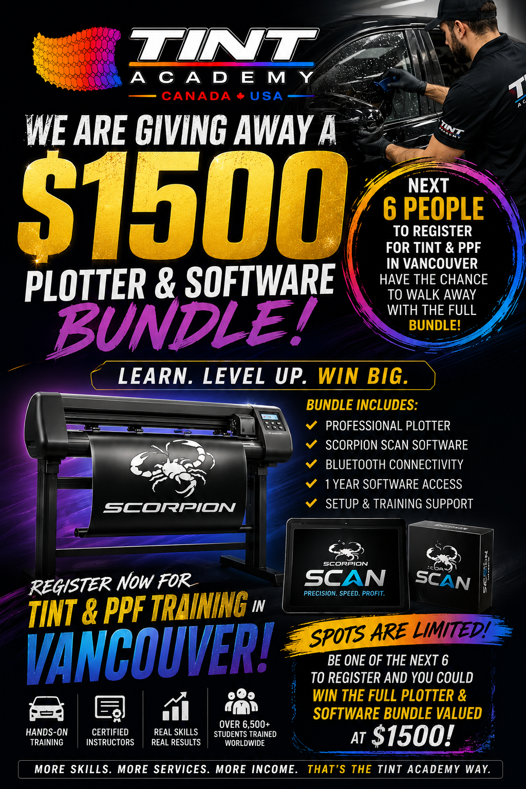Win a $1,500 Plotter and Software Bundle: Register for Window Tint and PPF Training in Vancouver