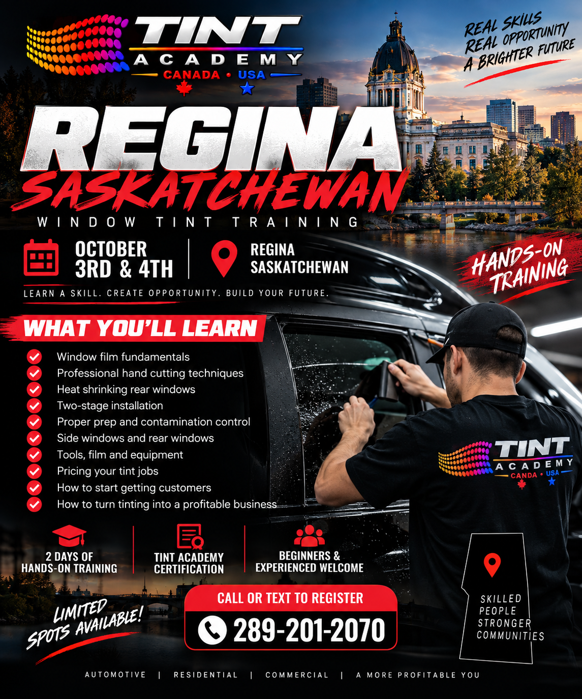 Regina Window Tint Training — October 3rd & 4th