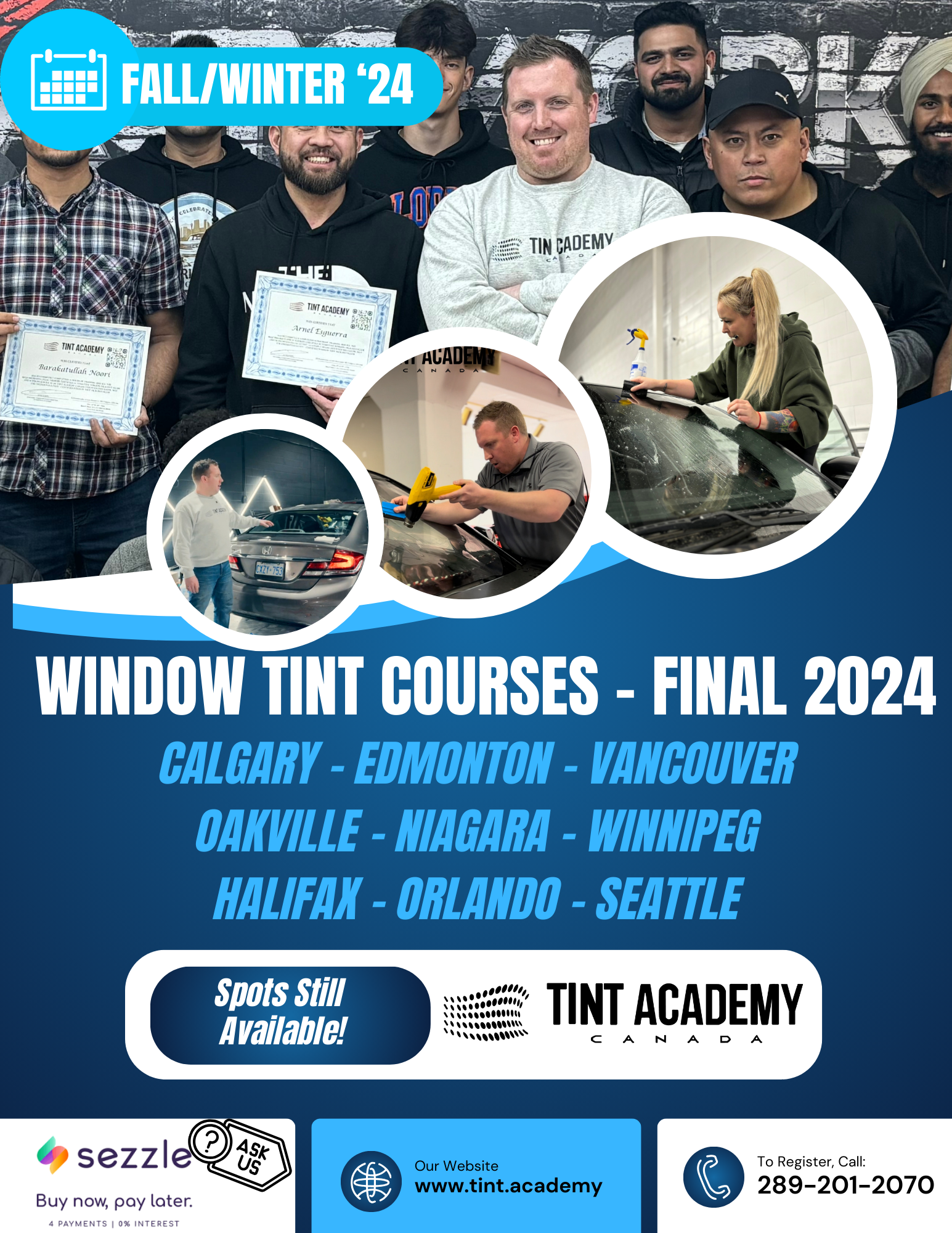 Window Tint Course - Canada & USA - Full Course Schedule now here!