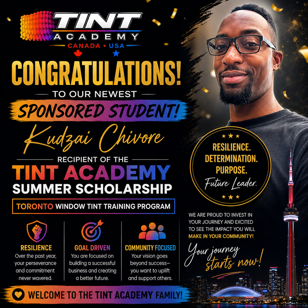 Celebrating Resilience: Congratulations to Tint Academy Summer Scholarship Recipient Kudzai Chivore