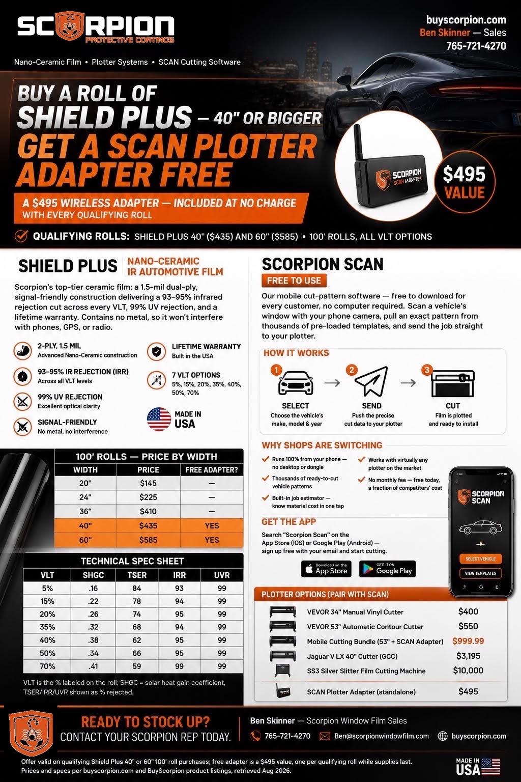 Tint Academy Exclusive: Buy Shield Plus & Get a FREE Plotter Adapter