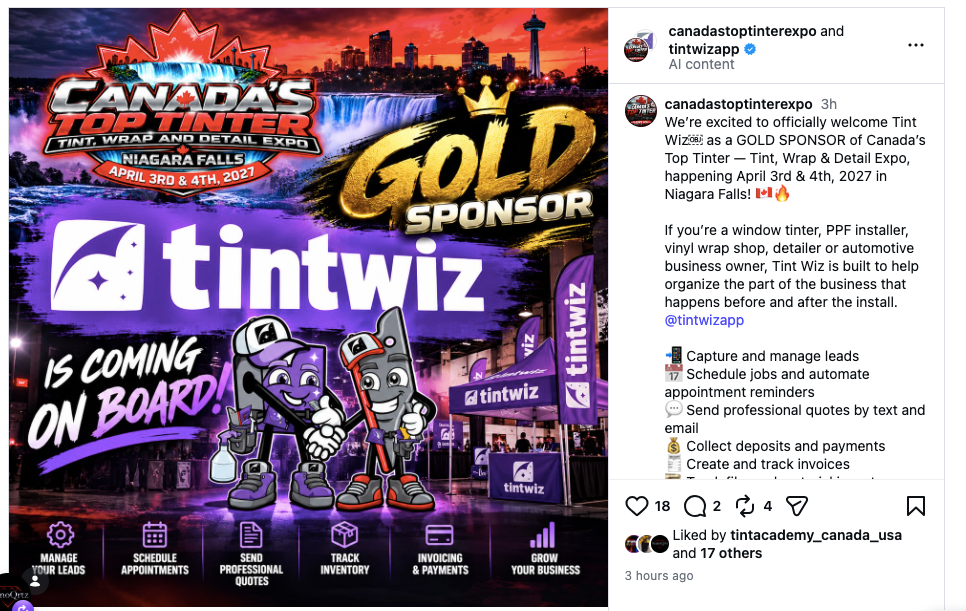 Tint Wiz Joins the Canadian Tint Expo & Competition as a Major Sponsor