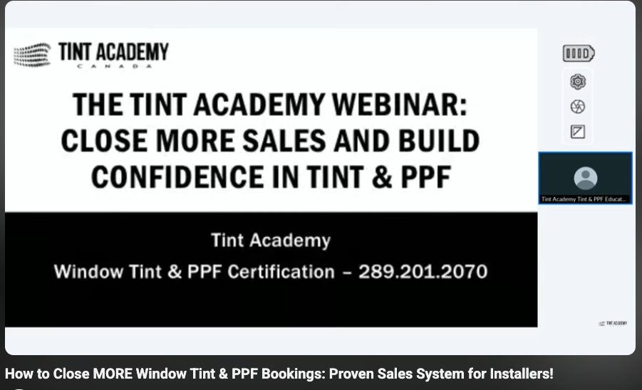 How Our Tint Academy Webinar Replay Can Help You Get More Bookings for Your Window Tint & PPF Business