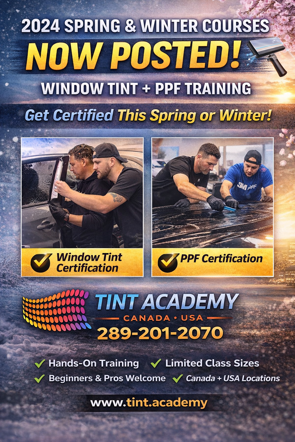 Spring & Winter Courses Are Now Posted — Window Tint + PPF Training with Tint Academy