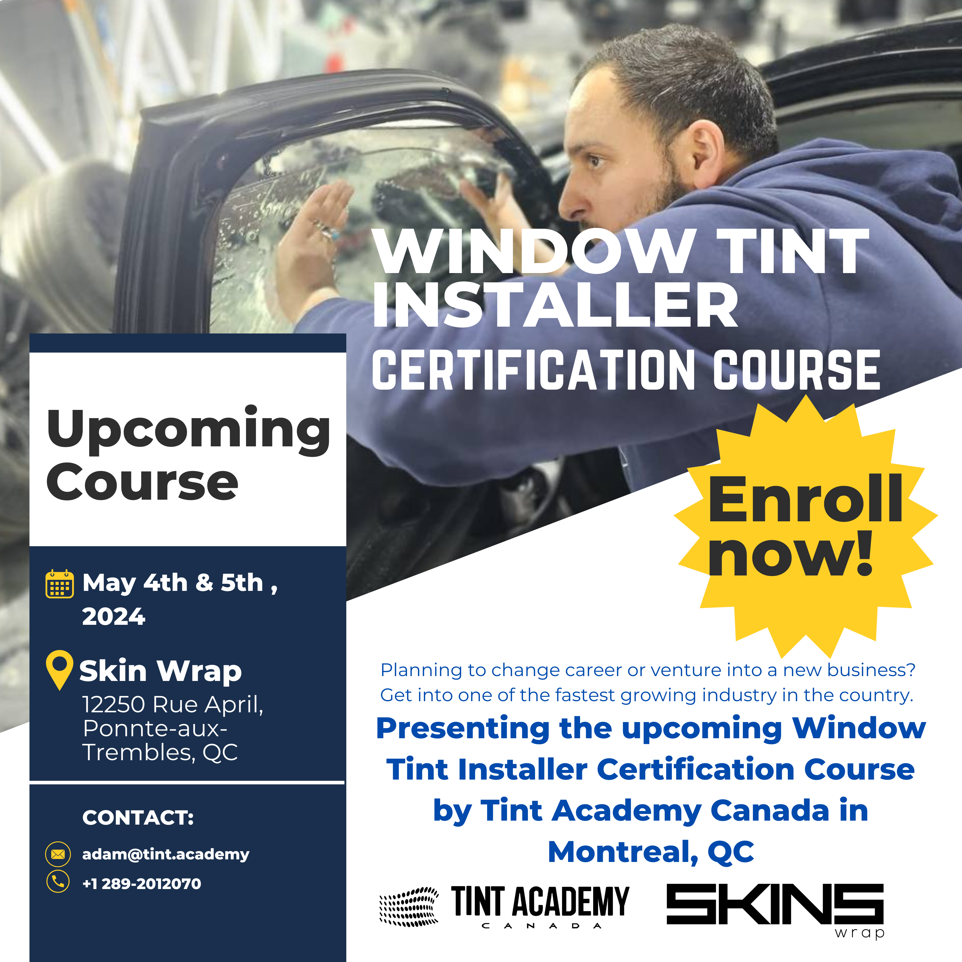 Learn Window Tinting in Montreal - May 4th and 5th