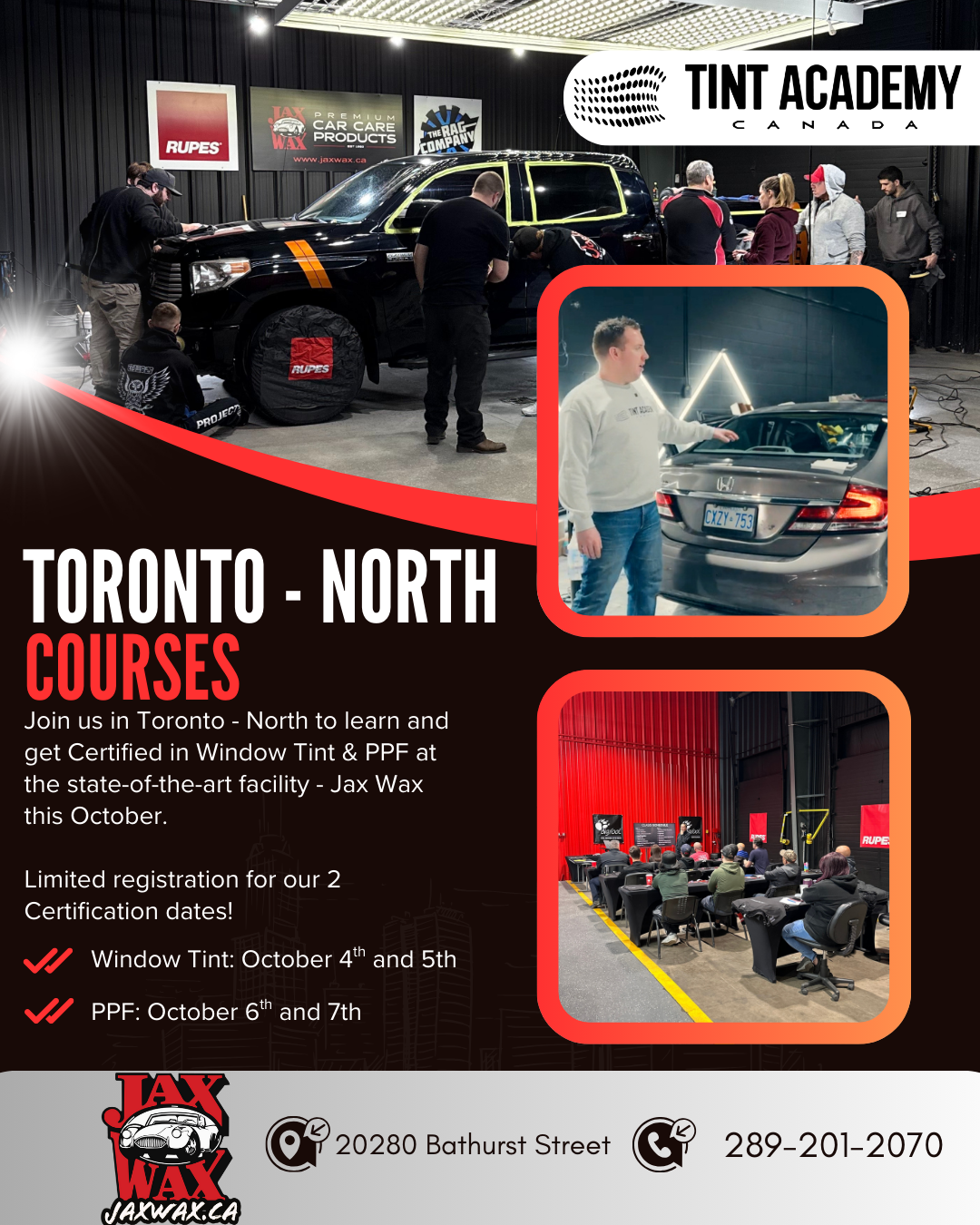 Learn Window Tint & PPF This October with The Tint Academy at Jax Wax