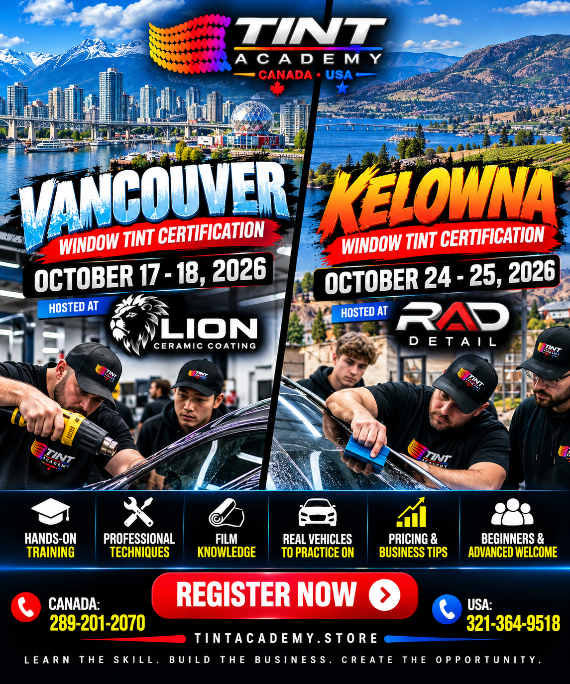 Learn Window Tinting in Vancouver or Kelowna, BC – October 2026 | Tint Academy