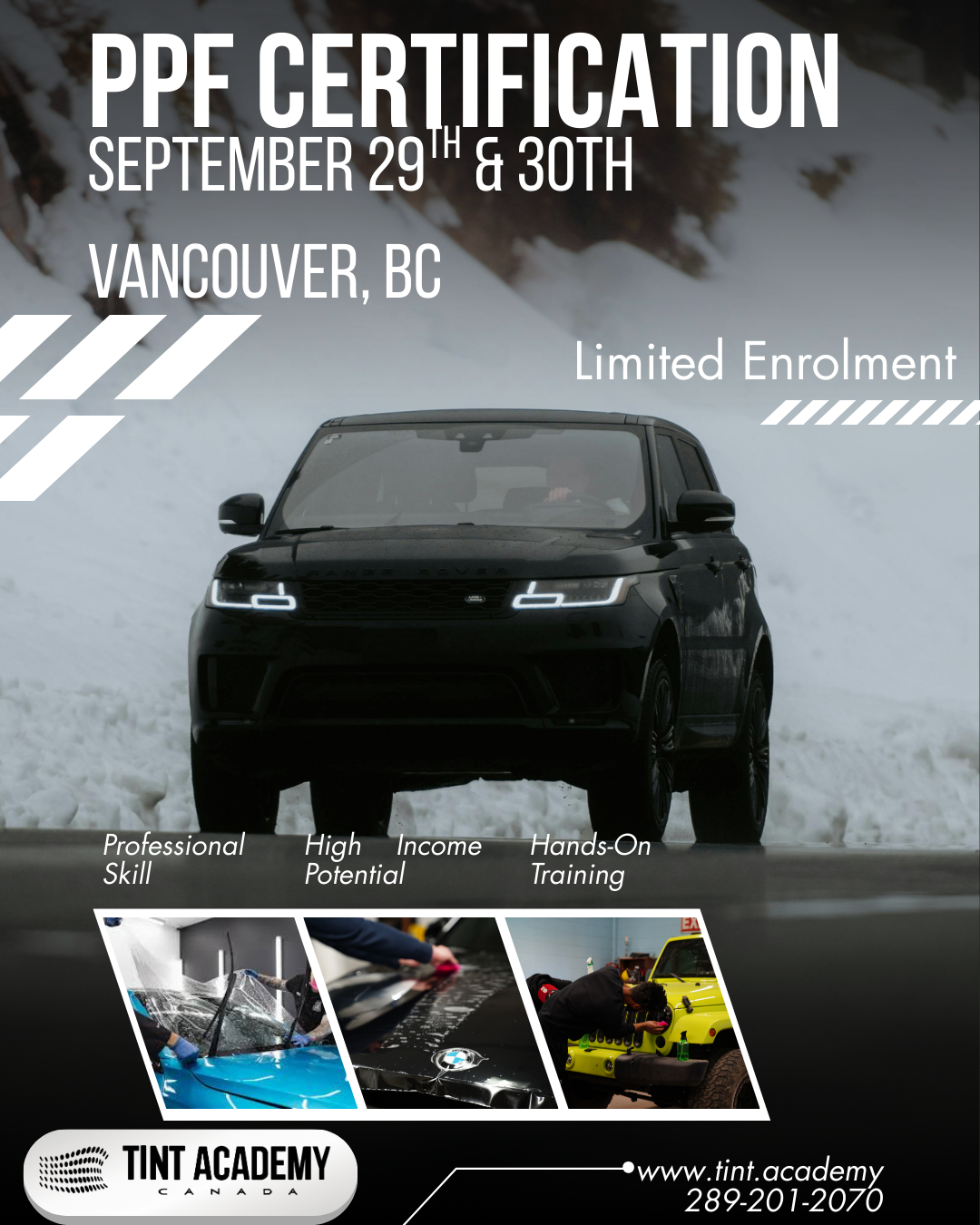 Learn Paint Protection Film (PPF) in Vancouver with The Tint Academy – September 29th & 30th