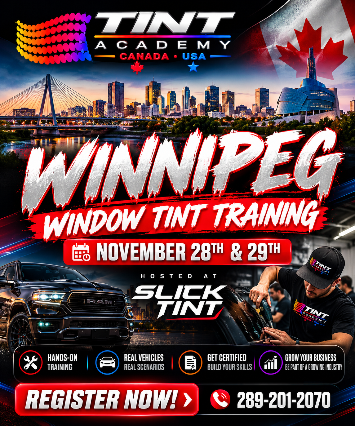 WINNIPEG! Registration NOW OPEN — November 28 & 29 Window Tint Training