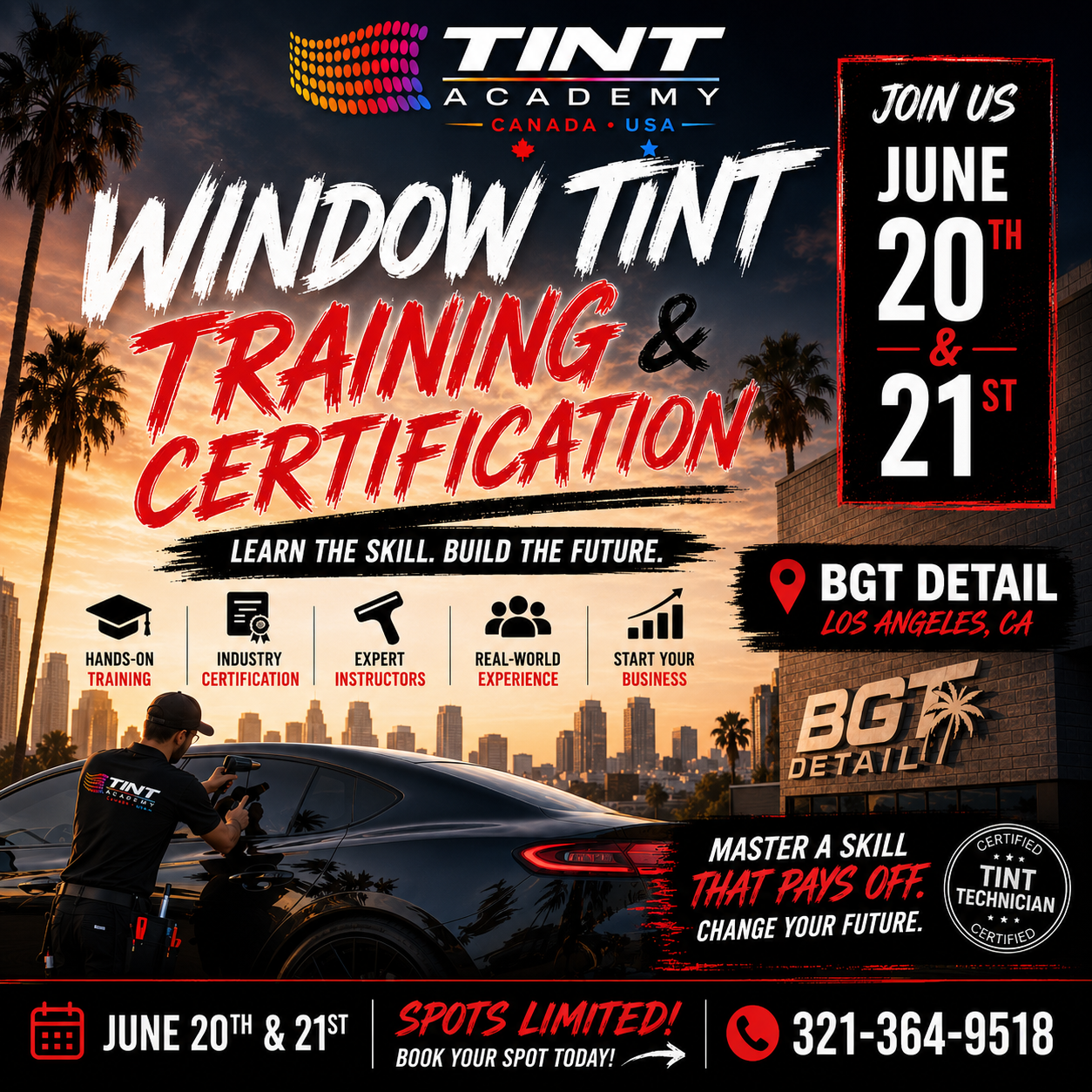 Learn Window Tint in Los Angeles, California with the Tint Academy