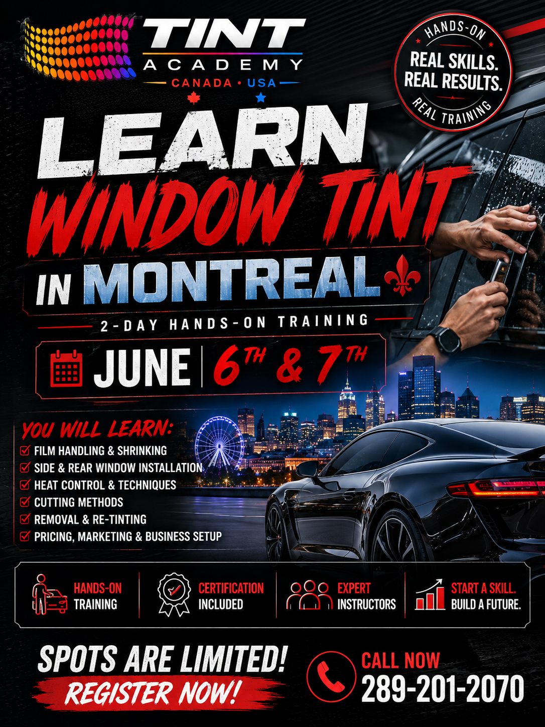 Montreal Window Tint Training – June 6th & 7th | Learn a Skill That Pays