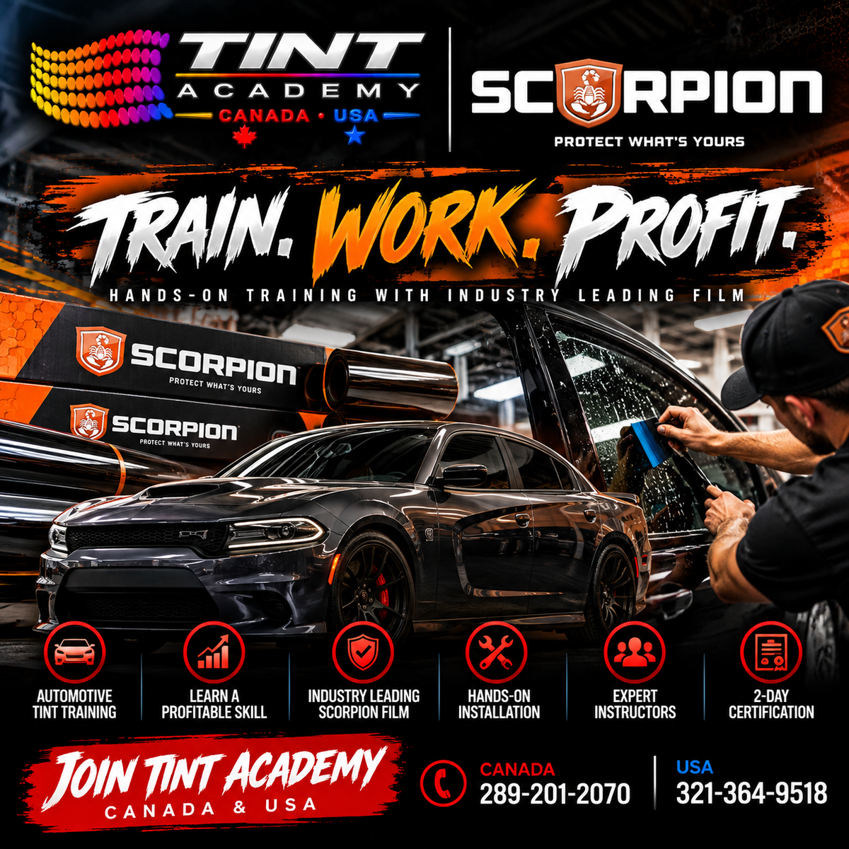 Phoenix drivers need window tint! Learn hands-on with Tint Academy at The Bays at Mesa, November 14–15. No experience required.