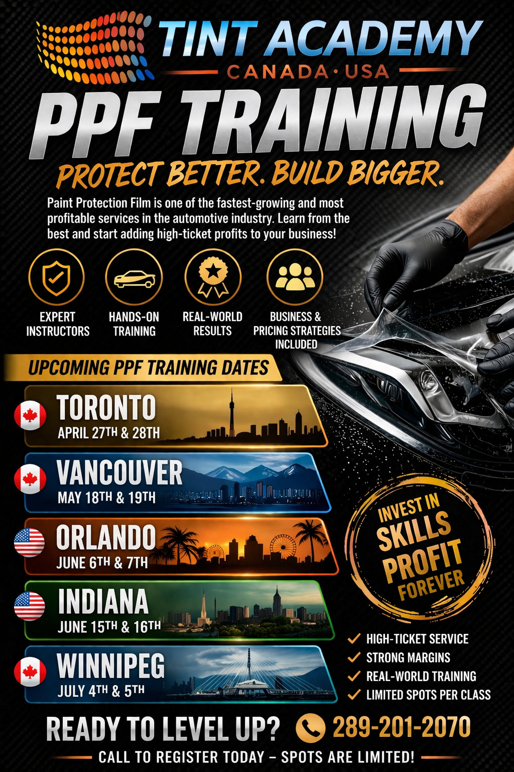 Tint Academy paint protection film installation training course materials and certification