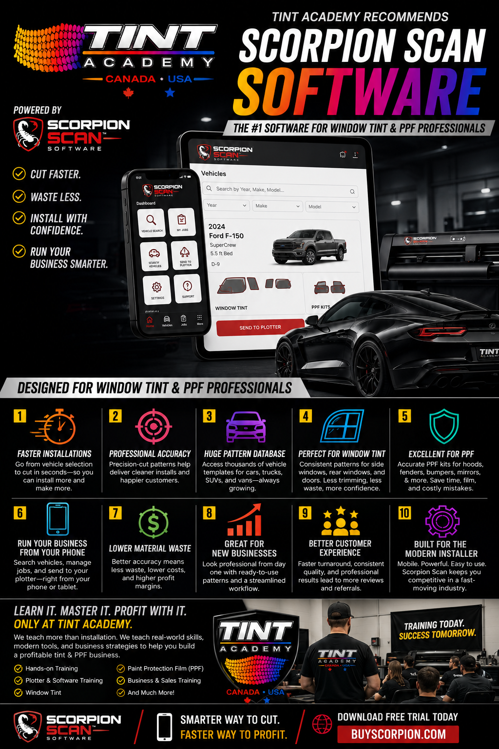 Why Tint Academy Recommends Scorpion Scan Software for Every Window Tint and PPF Business