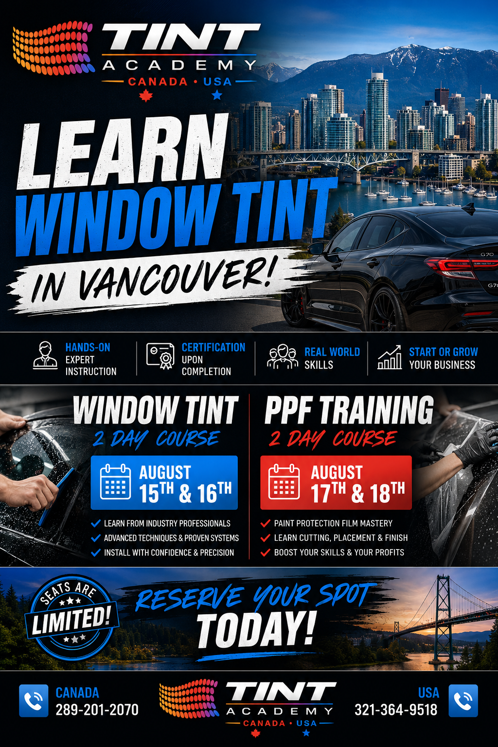Upcoming Vancouver Window Tint Courses - Tint Academy Western Canada