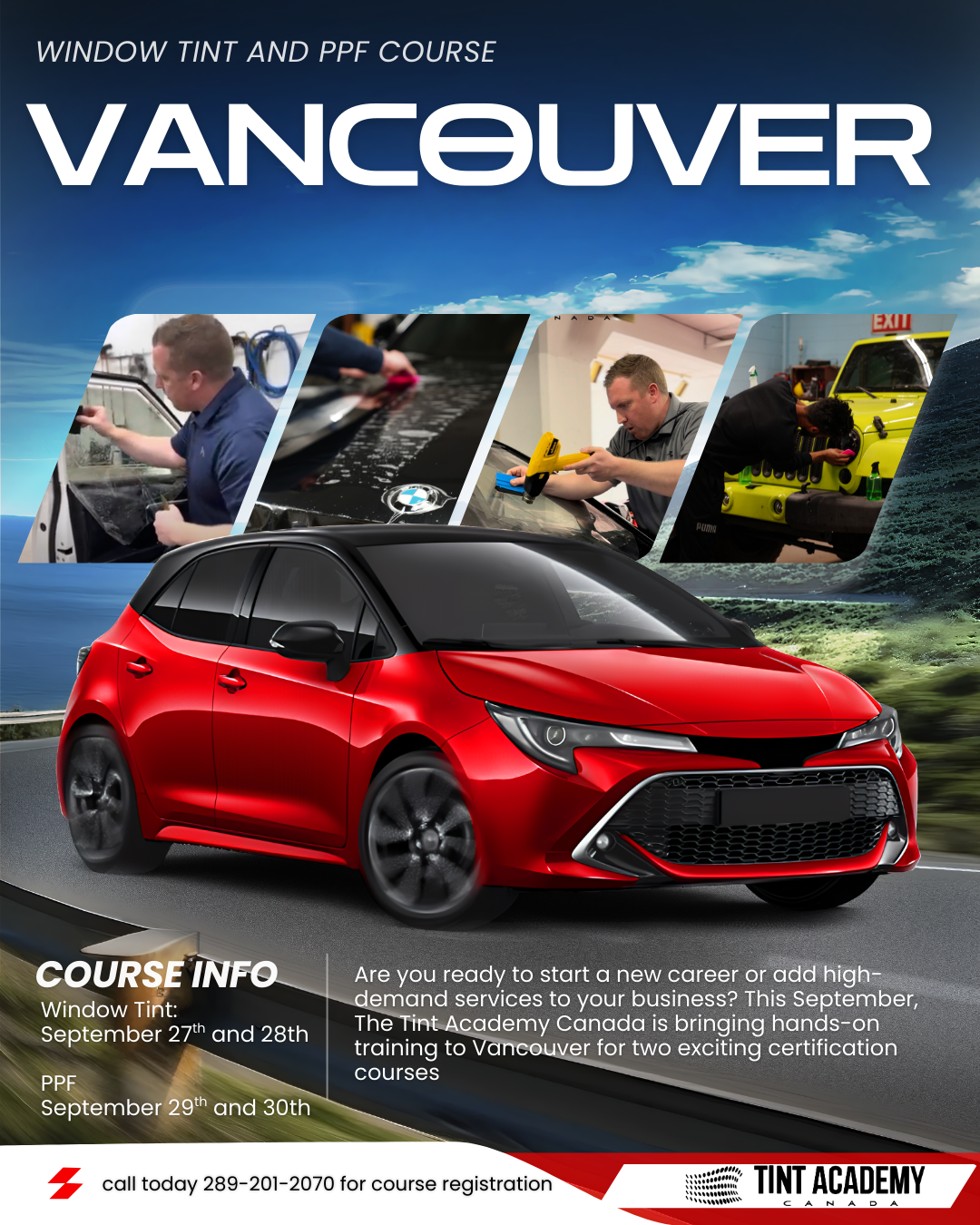 Learn Window Tint & PPF in Vancouver this September with The Tint Academy