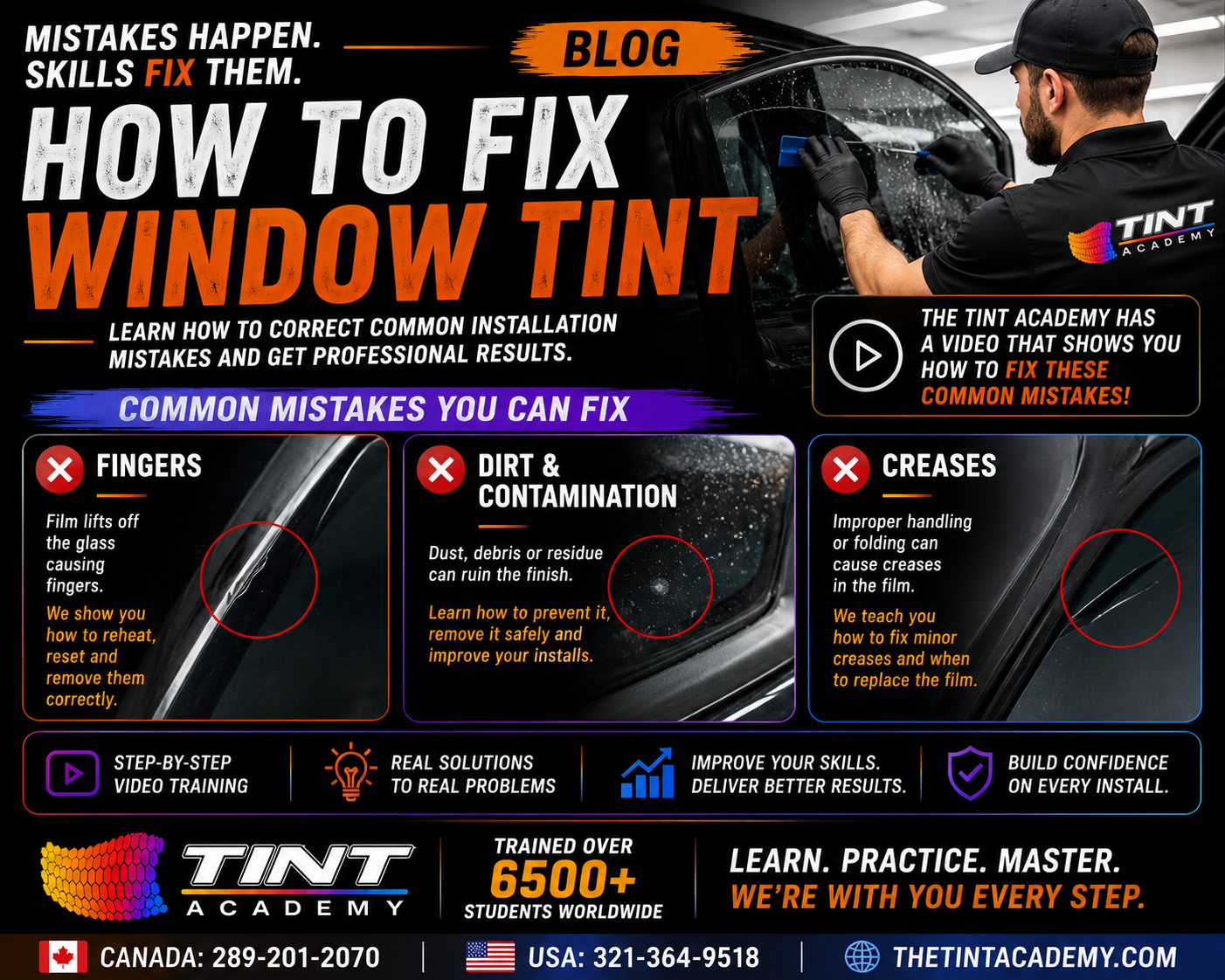 How to Fix Common Window Tint Mistakes: Fingers, Dirt, Creases and Installation Problems