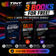 Three Tint Academy business books: Blueprint, Sales Mastery, and 2026 Domination guides for window tint and PPF professionals.