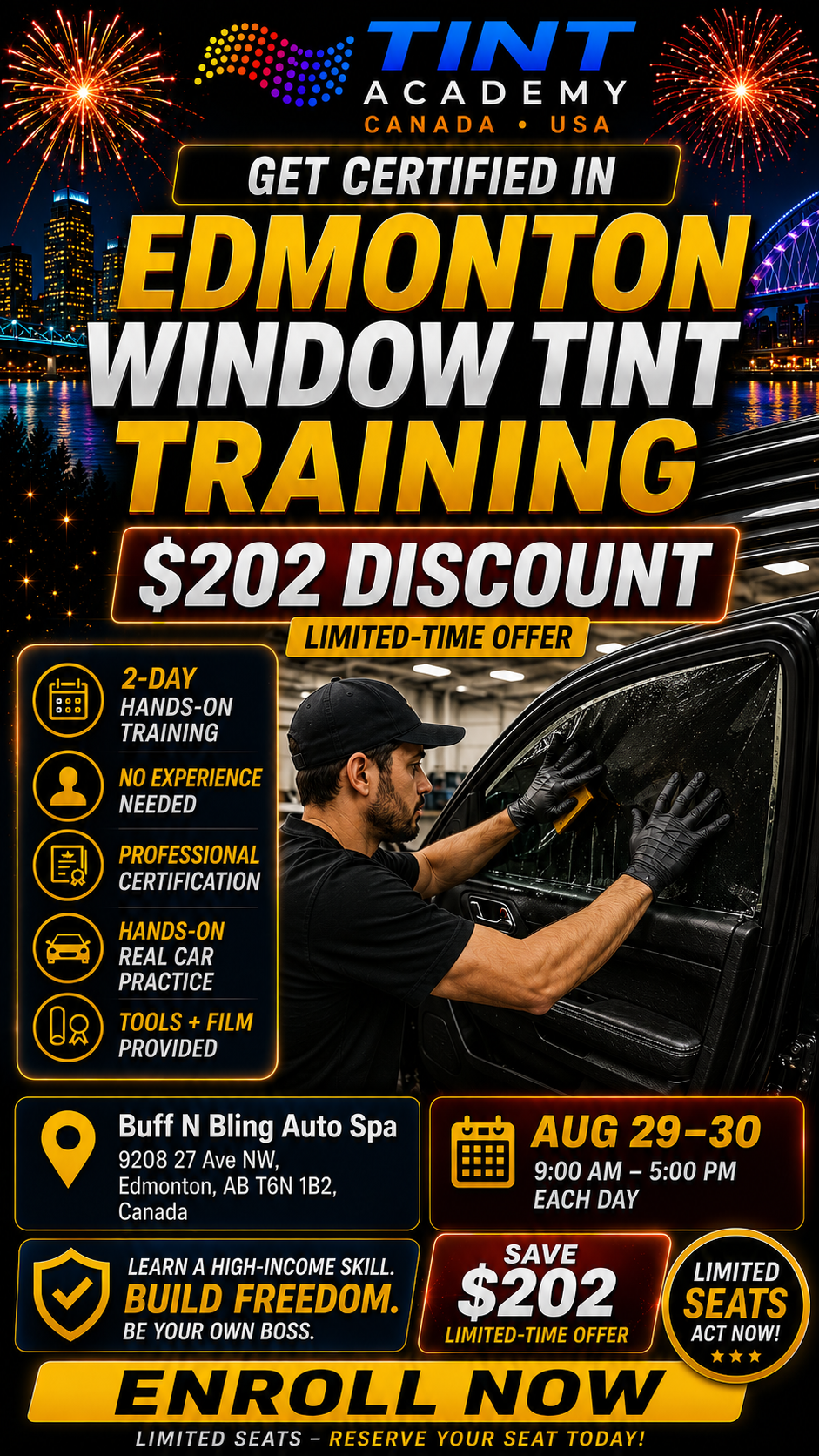 Alberta Window Tinting Course - Certification Course by Tint Academy - Edmonton and Calgary
