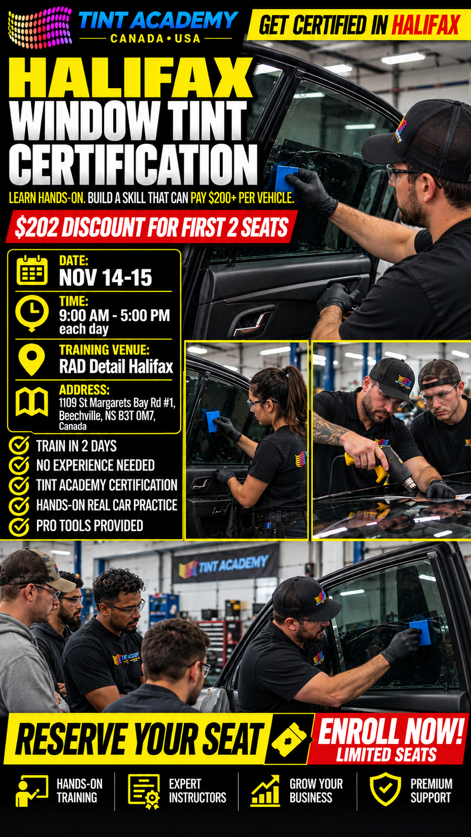 Halifax, NS - Paint Protection Film Certification {PPF} & Window Tinting Course - 2 Day Certification Course