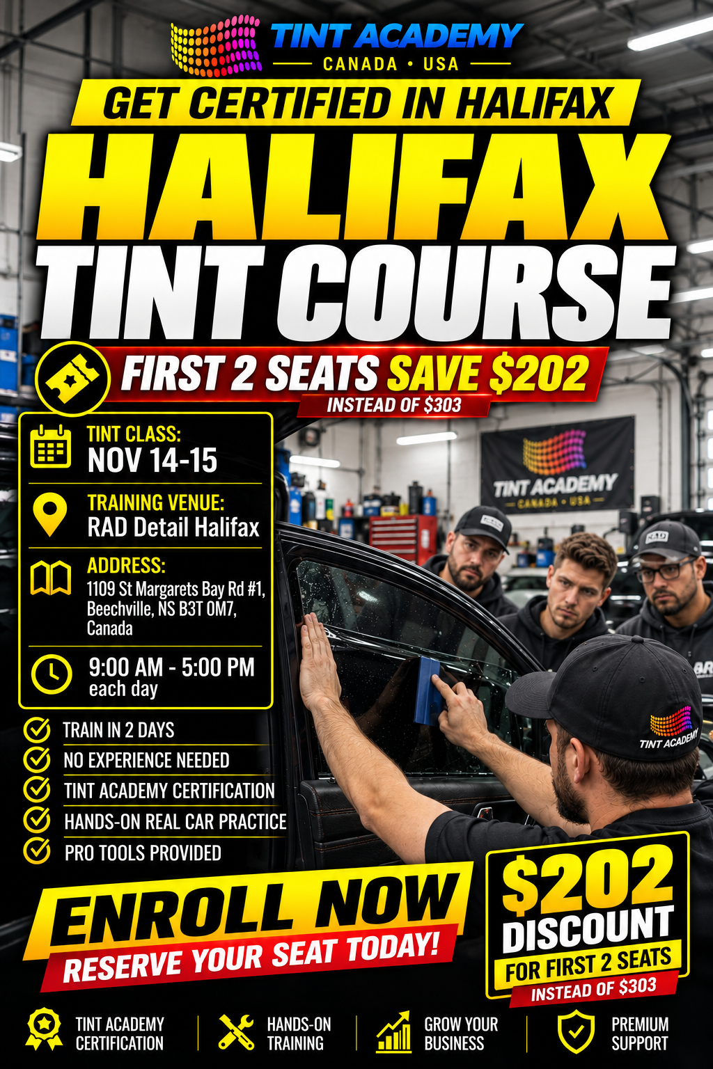 Halifax, NS - Paint Protection Film Certification {PPF} & Window Tinting Course - 2 Day Certification Course