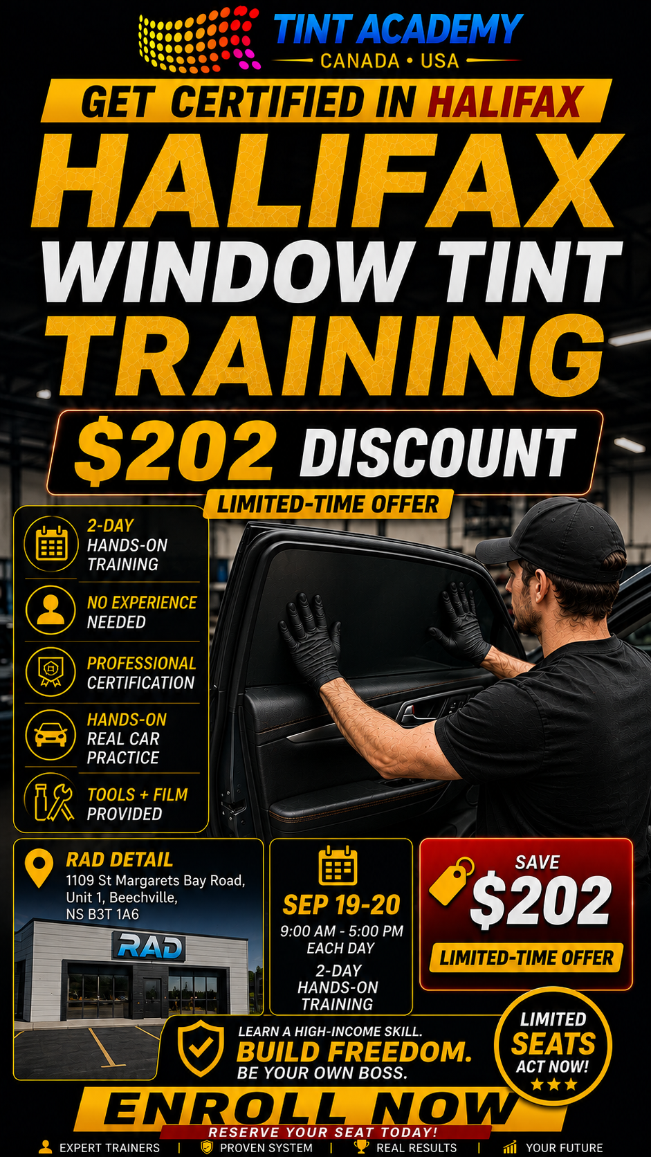 Halifax, NS - Paint Protection Film Certification {PPF} & Window Tinting Course - 2 Day Certification Course