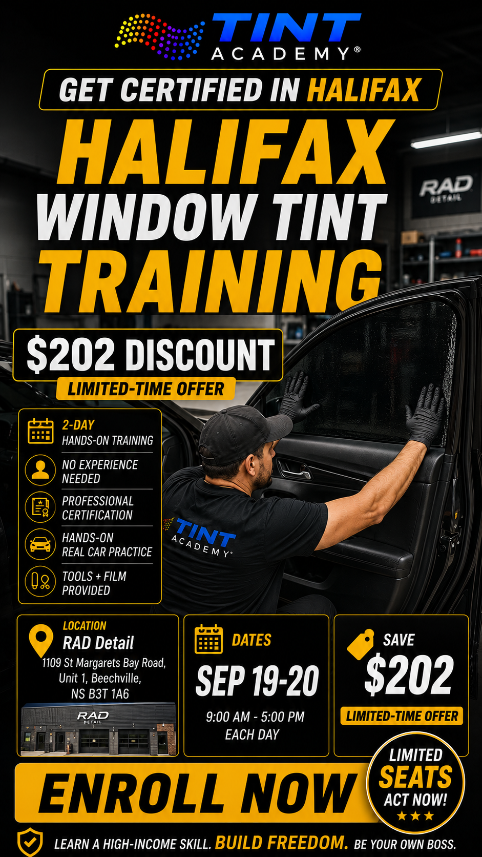 Halifax, NS - Paint Protection Film Certification {PPF} & Window Tinting Course - 2 Day Certification Course