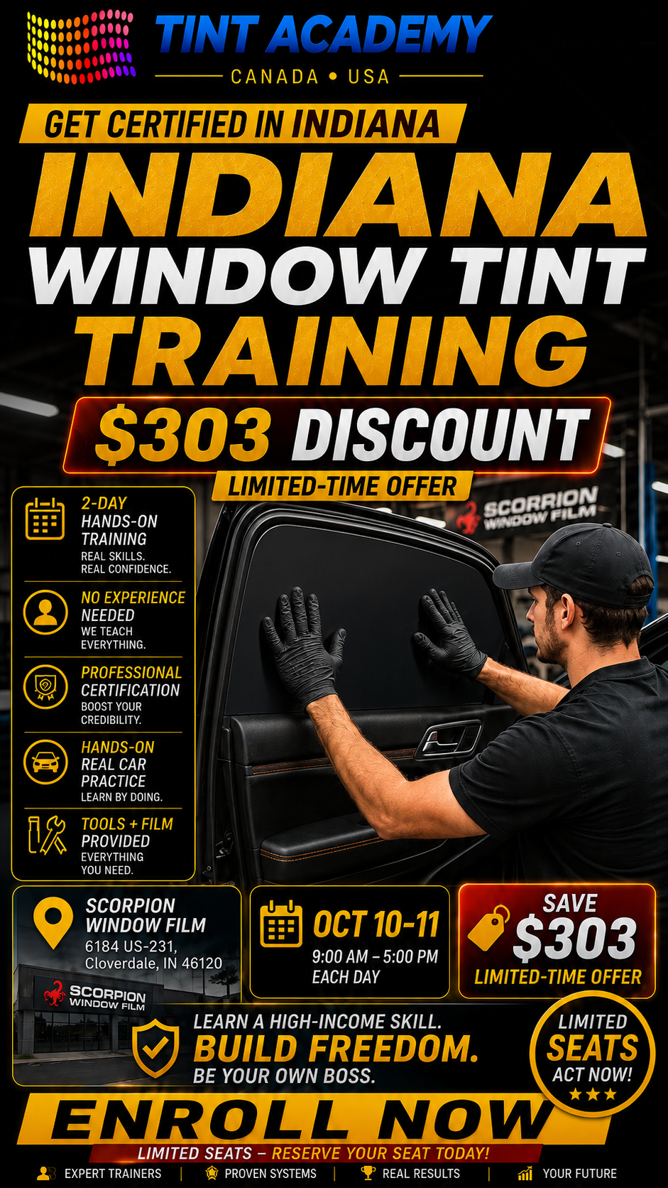 Window Tint & PPF Training Course – Indiana
