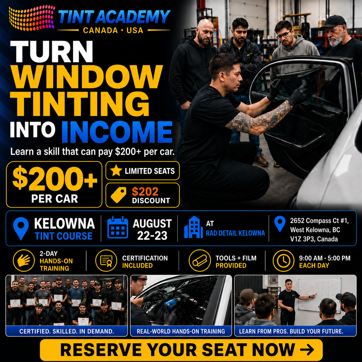 Kelowna Window Tinting Course - Certification Course by Tint Academy