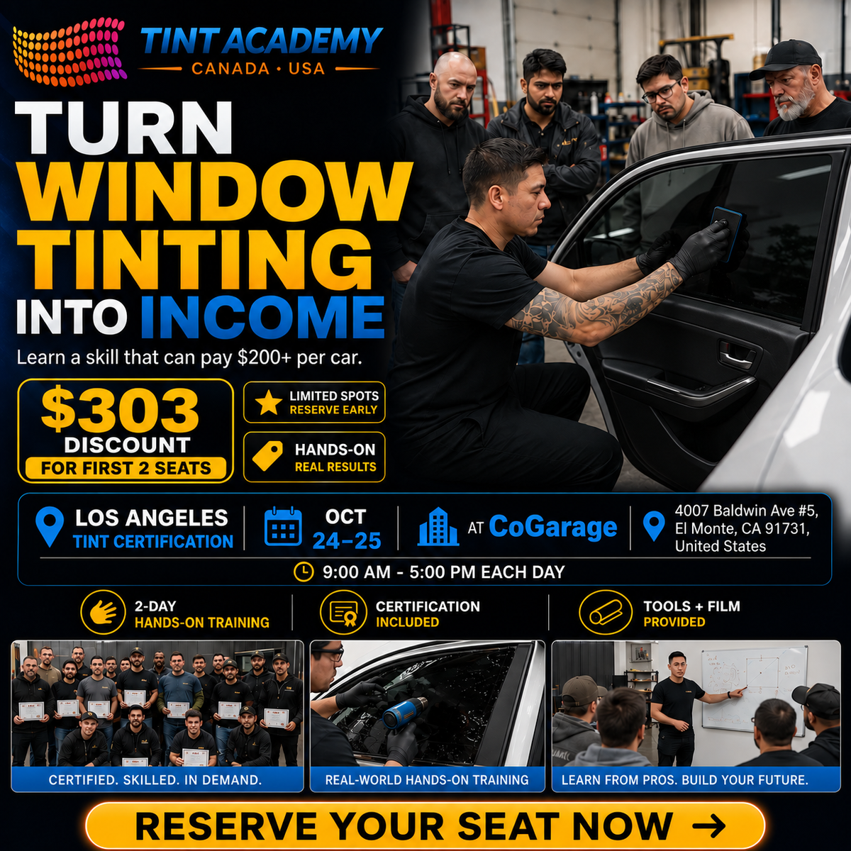 Window Tint Training Course – Los Angeles (El Monte)
