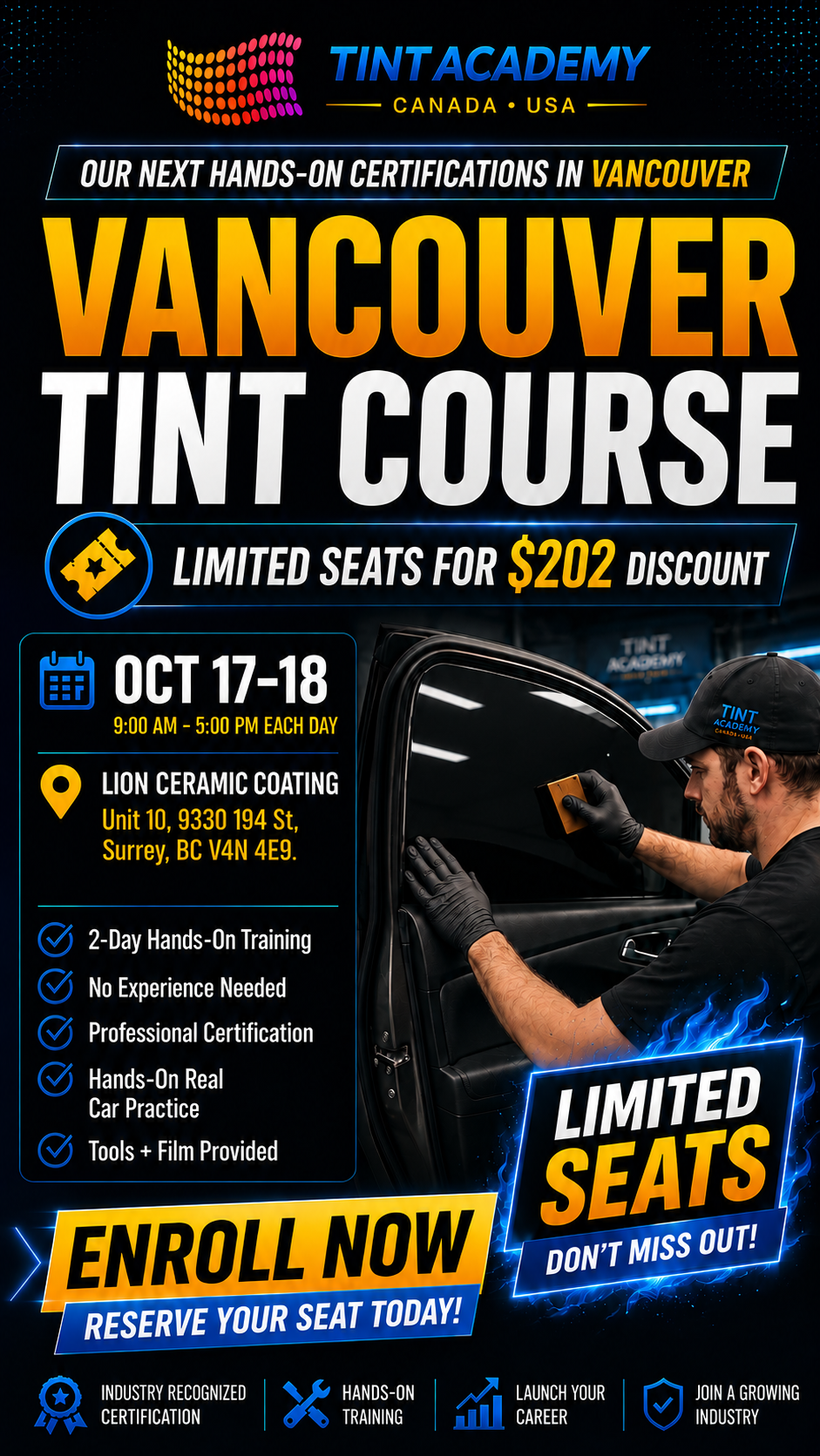 Vancouver Window Tinting & PPF Course - Certification Course by Tint Academy