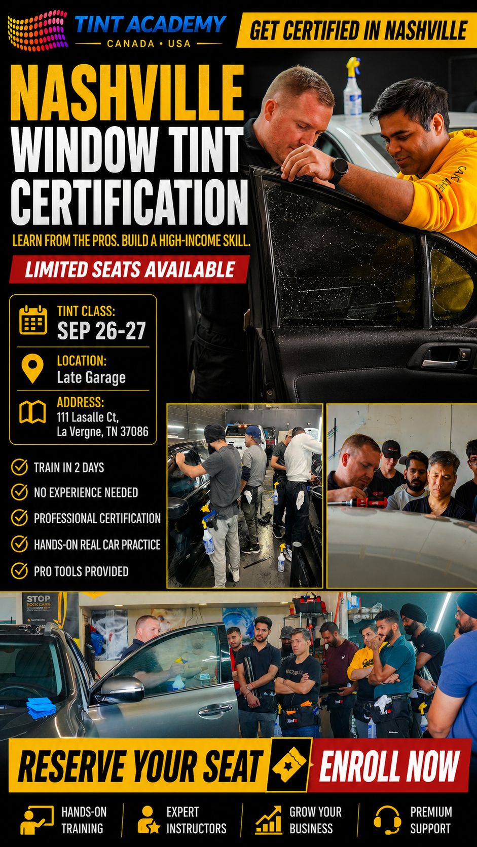 Window Tint Training Course – Nashville, TN | 2-Day Certification | Tint Academy USA