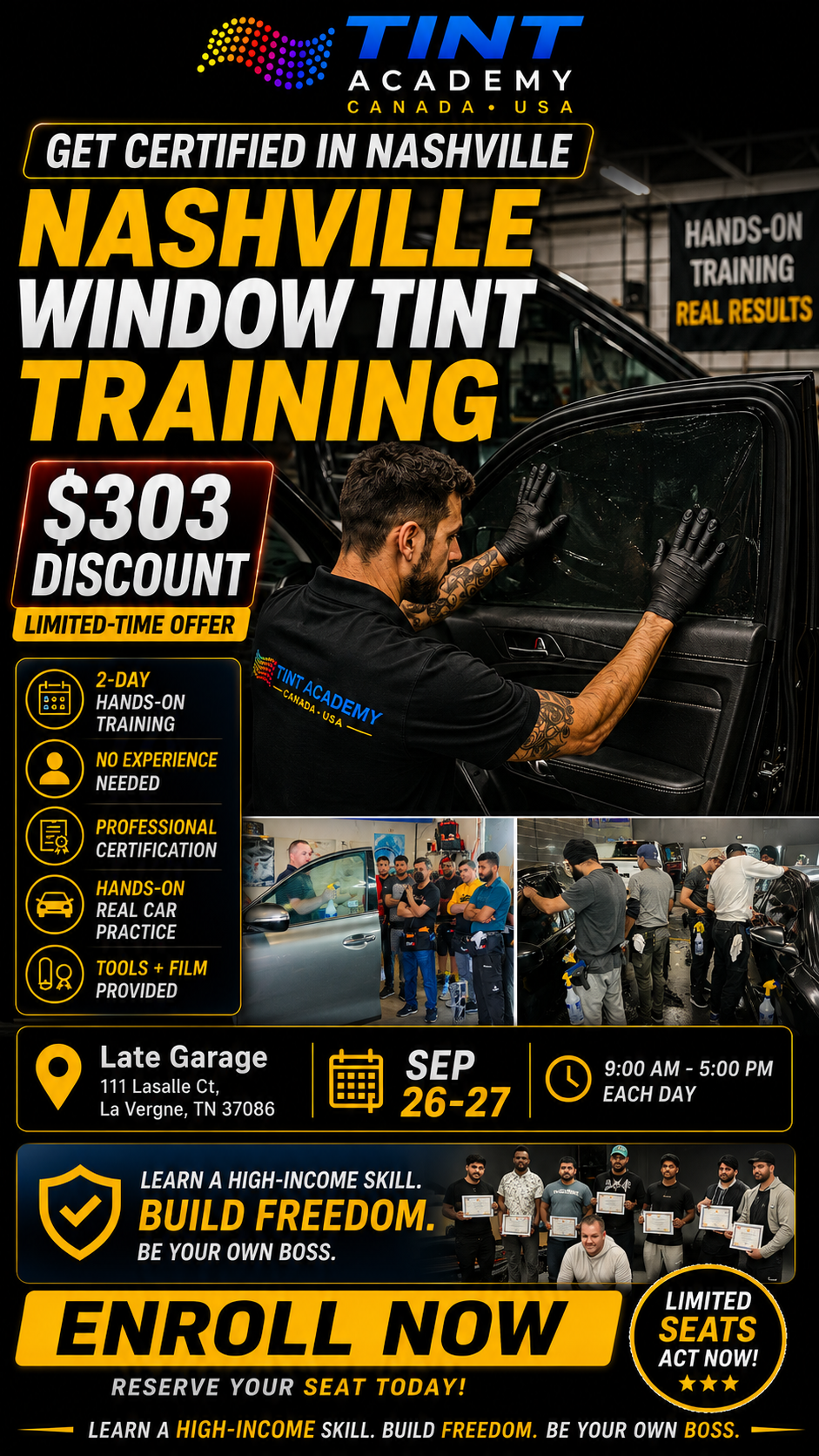Window Tint Training Course – Nashville, TN | 2-Day Certification | Tint Academy USA