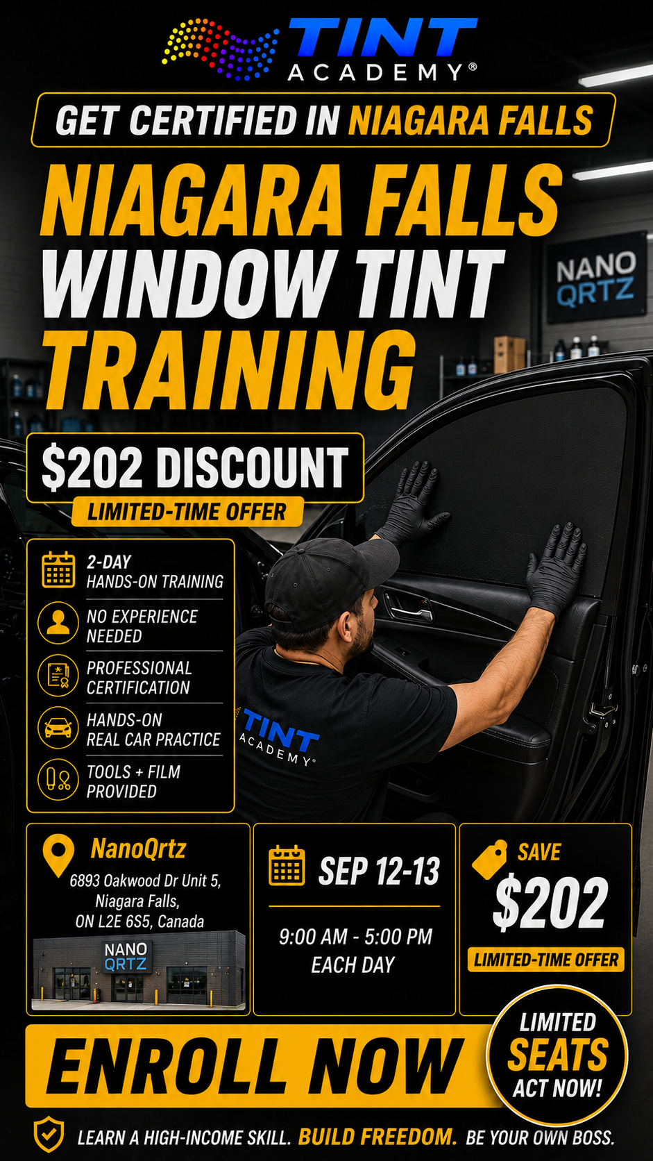 Niagara Falls Window Tint & PPF  School - 2 day hands on course by the Tint Academy