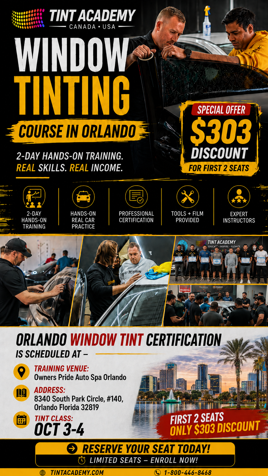 Orlando Window Tinting & PPF Course - Certification Course by Tint Academy USA