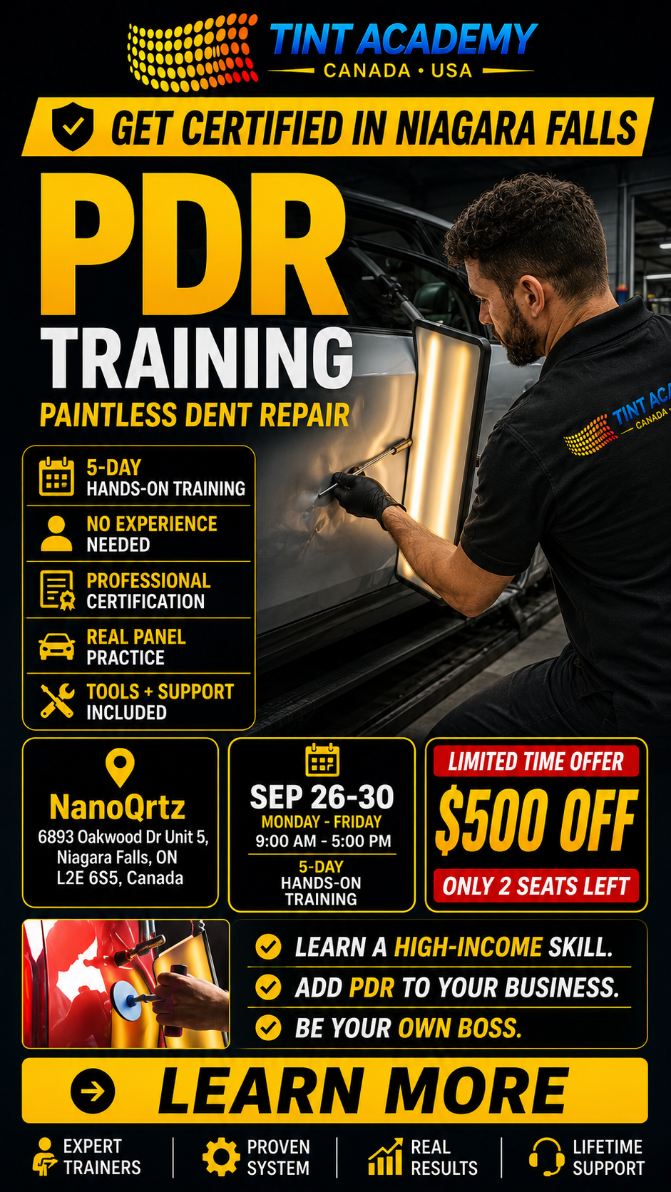 Paintless Dent Repair Course - Niagara Falls | PDR Training - 5 Day