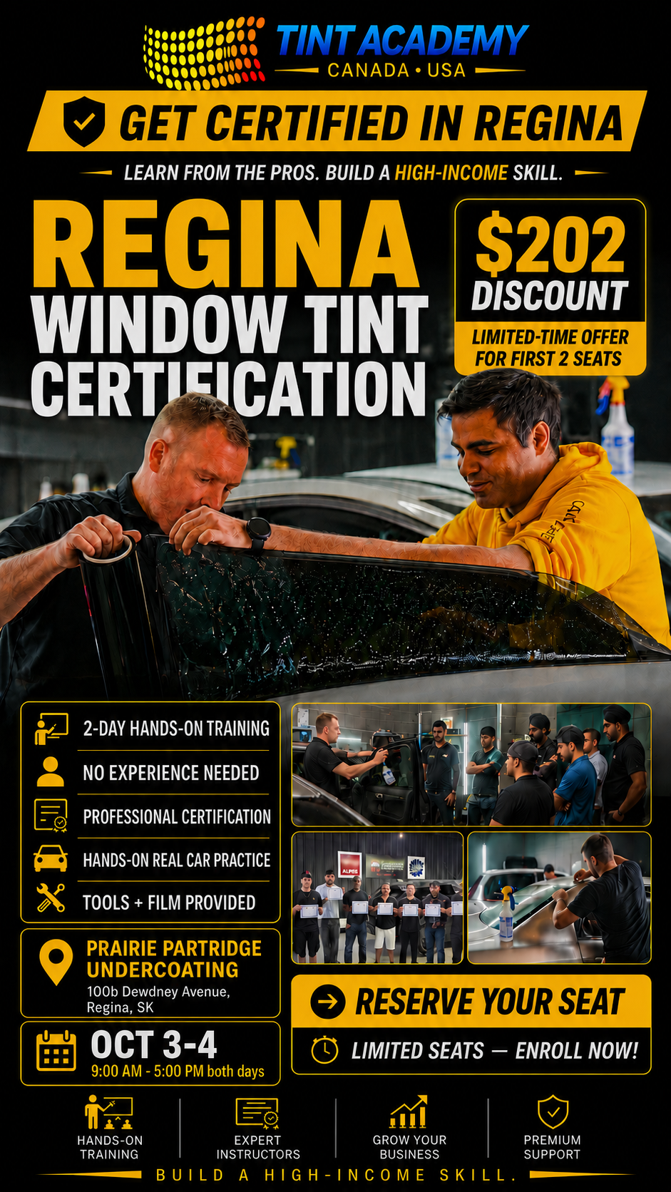 Regina Window Tinting Course - Certification Course by Tint Academy
