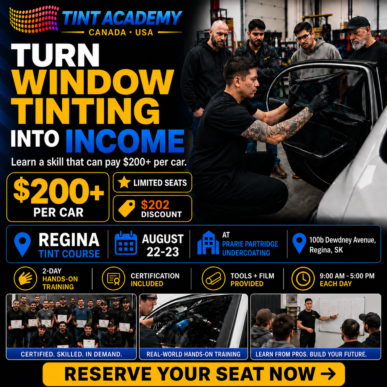 Regina Window Tinting Course - Certification Course by Tint Academy